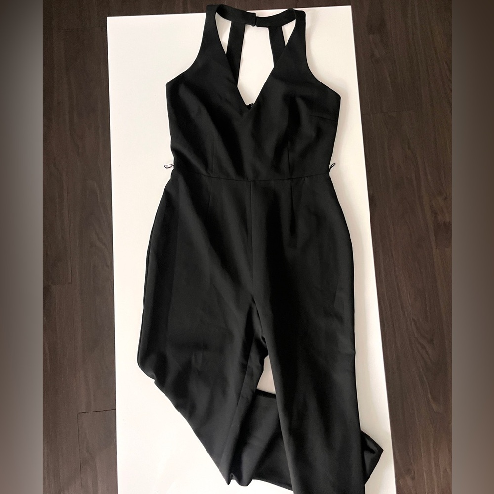 jumper vneck open back one piece L'Agence silk jumpsuit